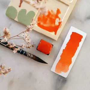 Orange coupable – Aquarelle artisanale