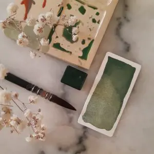 Epicéa – Aquarelle artisanale granuleuse