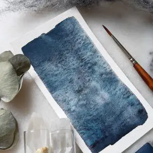 Tempête lunaire – Aquarelle artisanale duochrome