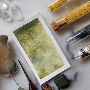 Viriditas – Aquarelle artisanale duochrome verte