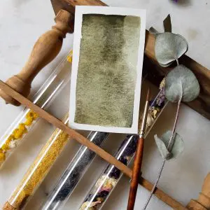 Lichen – Aquarelle artisanale granuleuse
