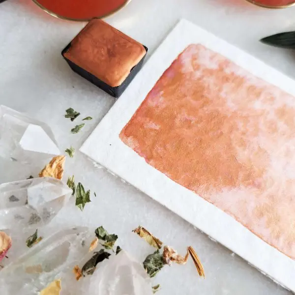 Rose gold - Aquarelle artisanale pailletée duochrome – Image 3