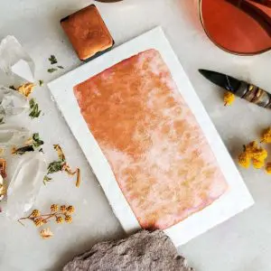 Rose gold – Aquarelle artisanale pailletée duochrome