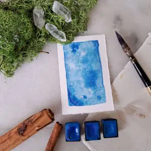 Solstice hibernal – Aquarelle artisanale duochrome
