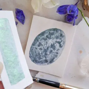 Aurore Boréale – Aquarelle artisanale pailletée