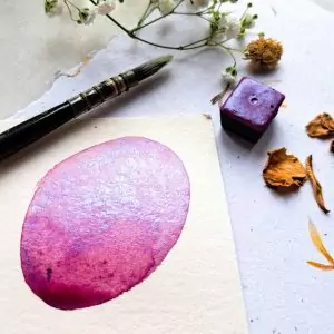 Silène – Aquarelle artisanale pailletée