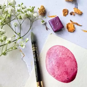 Silène – Aquarelle artisanale pailletée