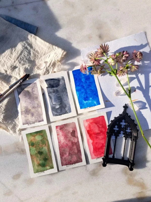Set Les vitraux de l'alchimiste - 6 aquarelles granuleuses et duochromes – Image 2