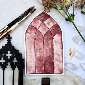 Rosace – Aquarelle artisanale duochrome
