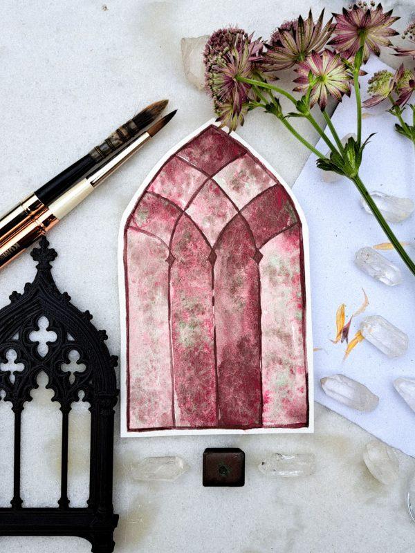 Rosace - Aquarelle artisanale duochrome