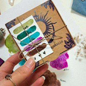 Set d’hiver – 5 aquarelles artisanales