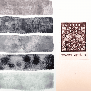Set Ex-Libris (Prochaine collection) – 5 aquarelles artisanales duochromes