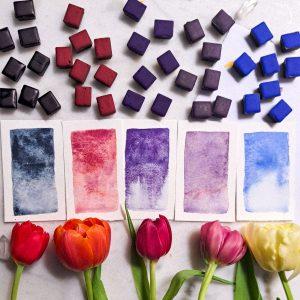 Set Ex-Libris – 5 aquarelles artisanales duochromes