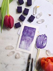 Myrtille - Aquarelle artisanale duochrome
