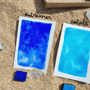 Outremer – aquarelle artisanale granuleuse